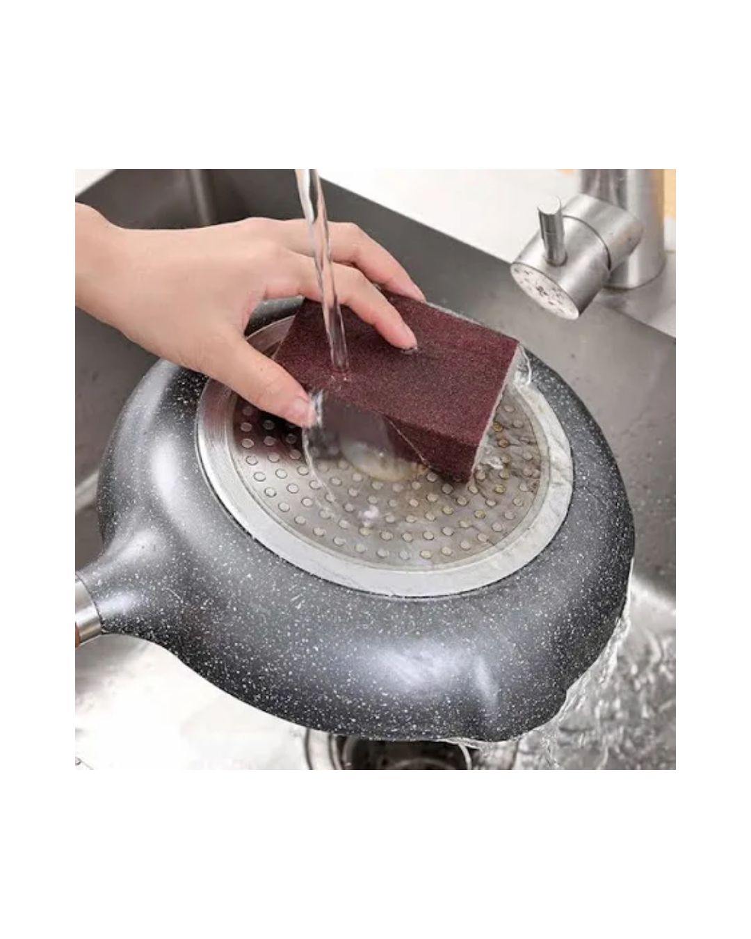 Set de esponja de cocina abrasiva para ollas y sartenes 2 unidades - Imagen 4
