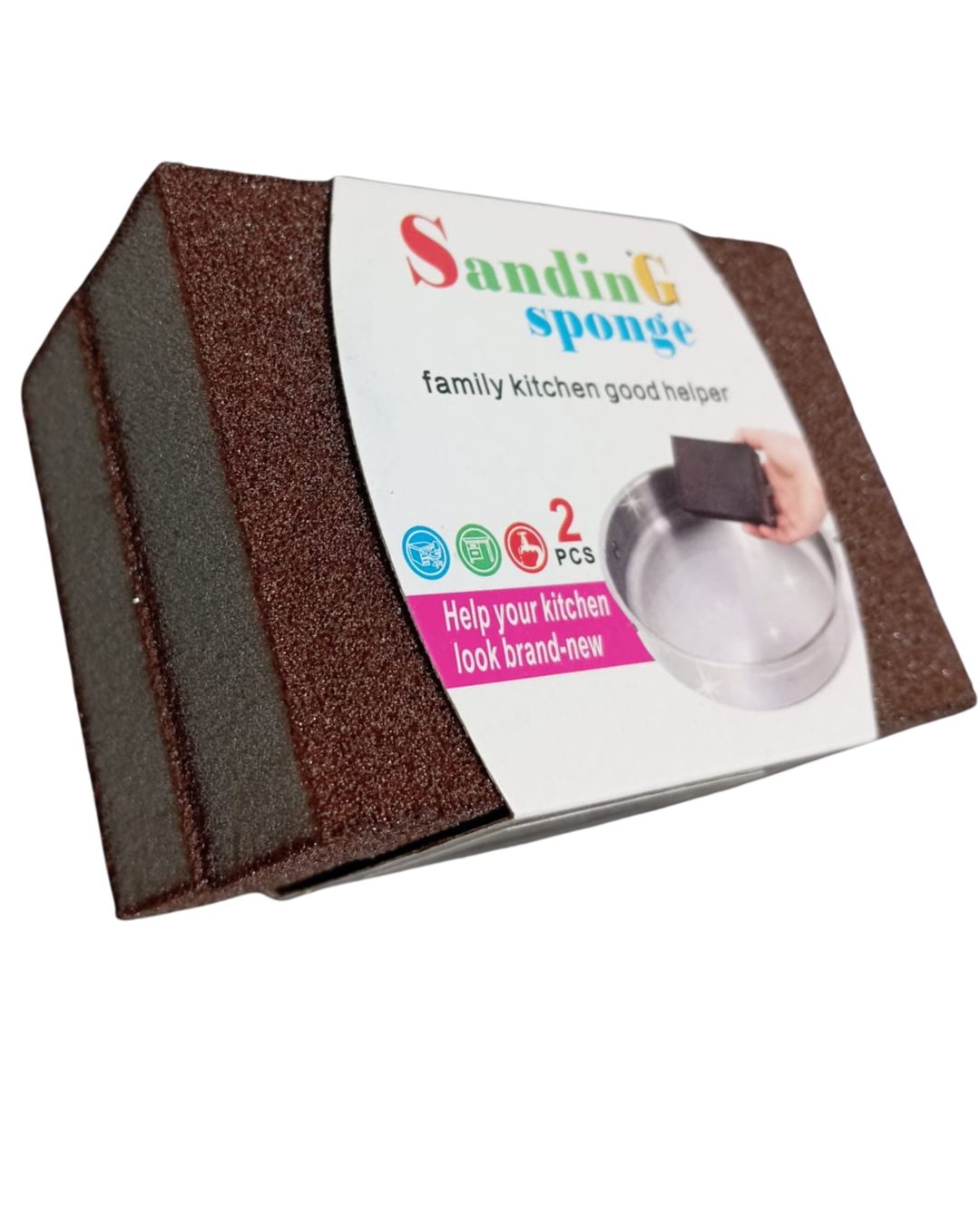 Set de esponja de cocina abrasiva para ollas y sartenes 2 unidades