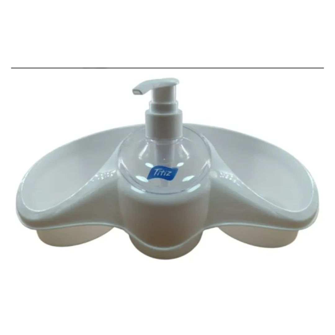 Dispensador de jabón y/o lavaloza con soporte de esponja