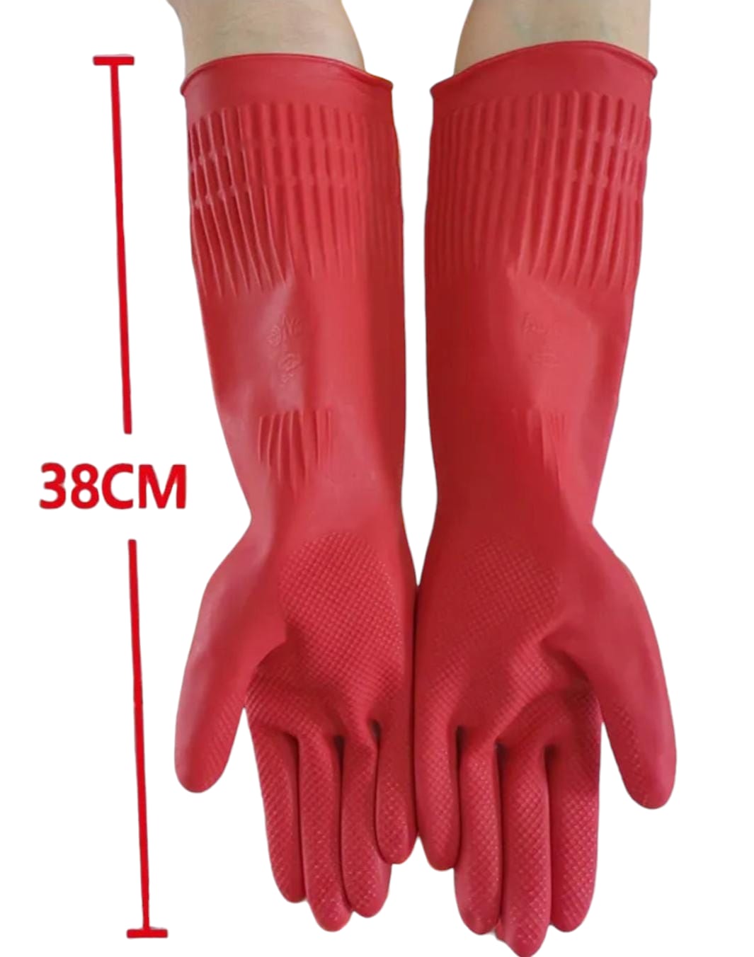 Guantes largos de látex talla L - Imagen 2